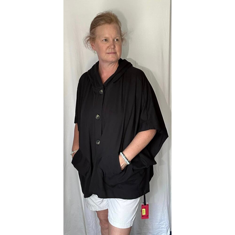 Sunset Rd. Black Bohemian Rhapsody Hooded Top Jacket Blouse Womens S